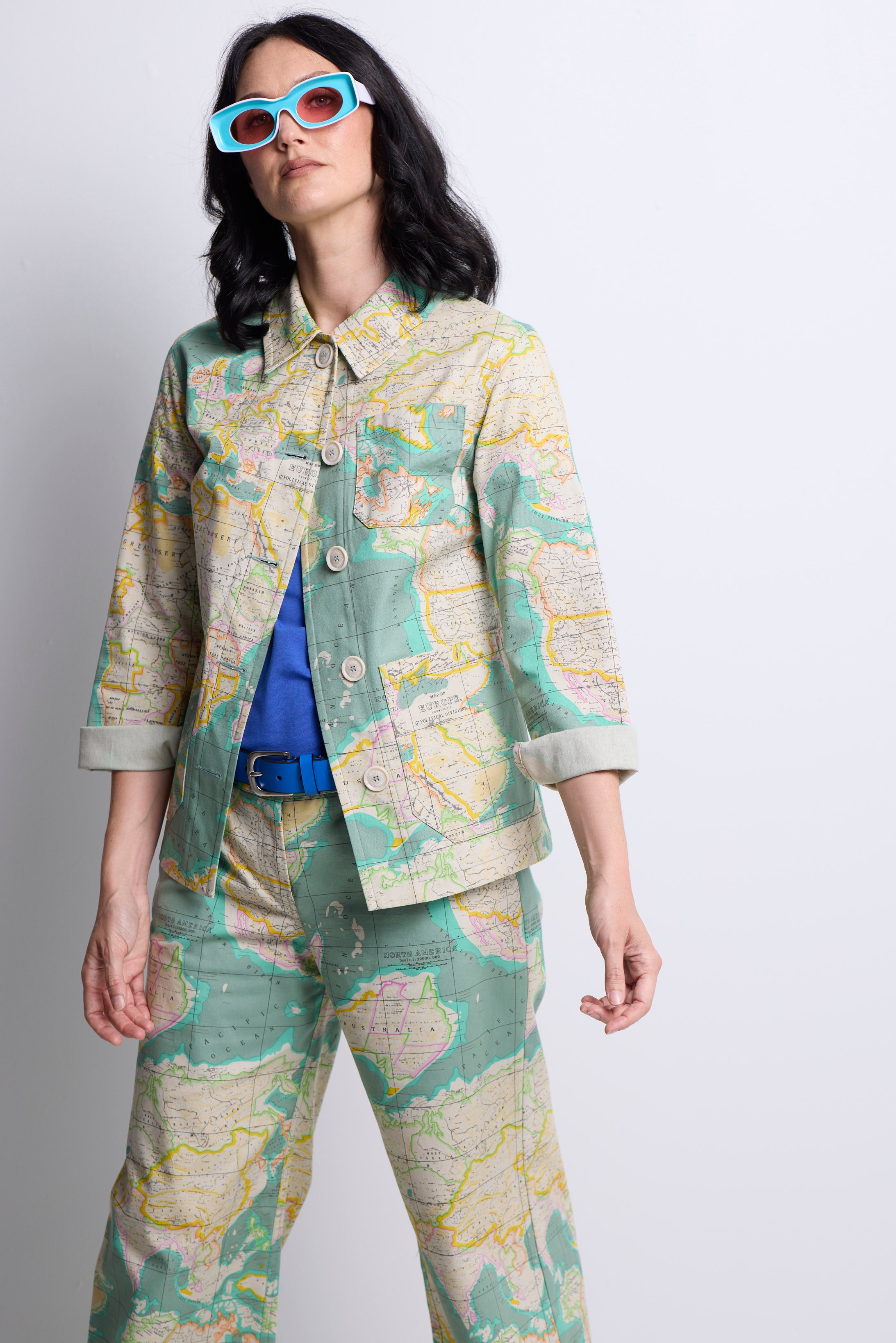 WORLD 5568 Franny Jacket World Map