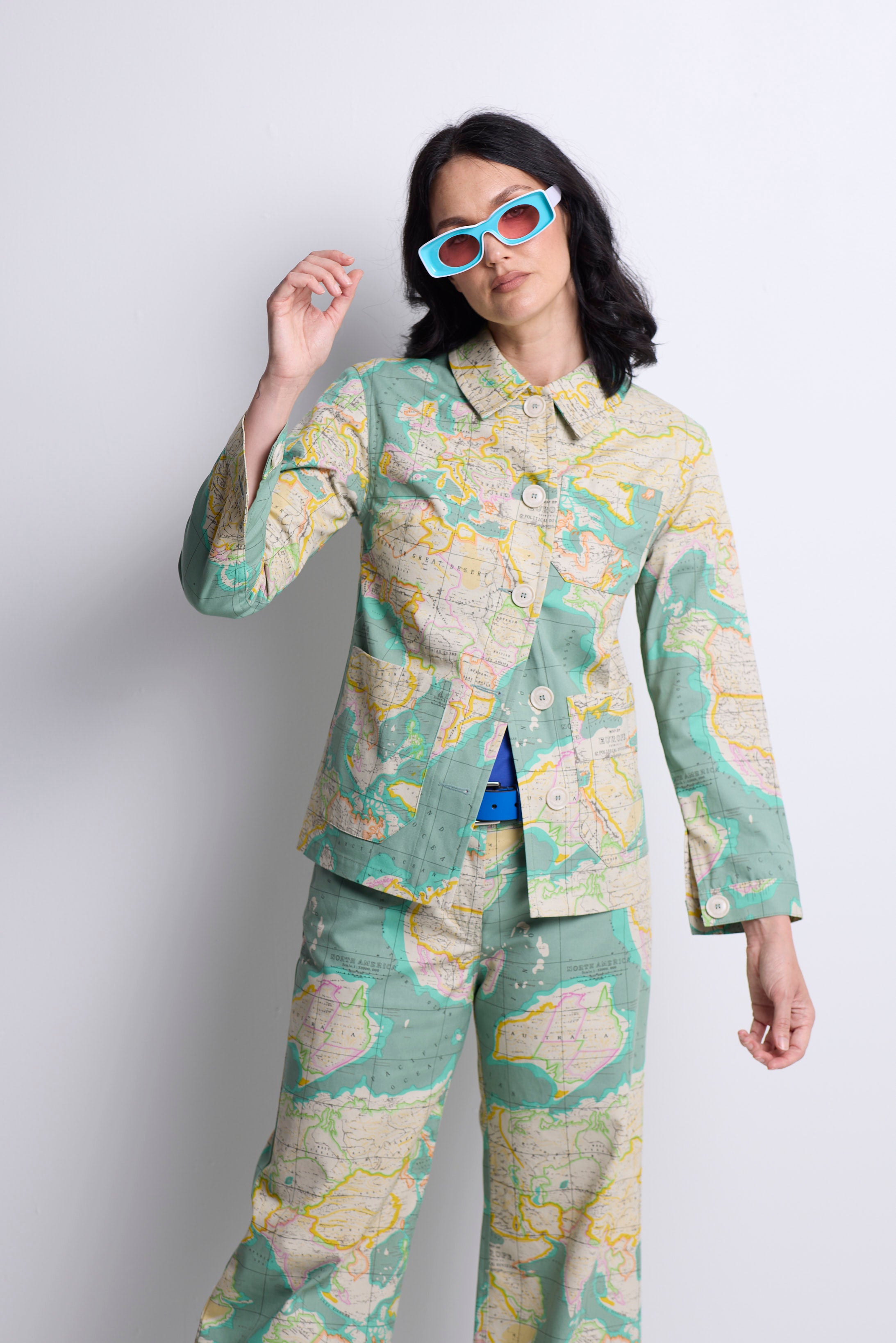 WORLD 5568 Franny Jacket World Map