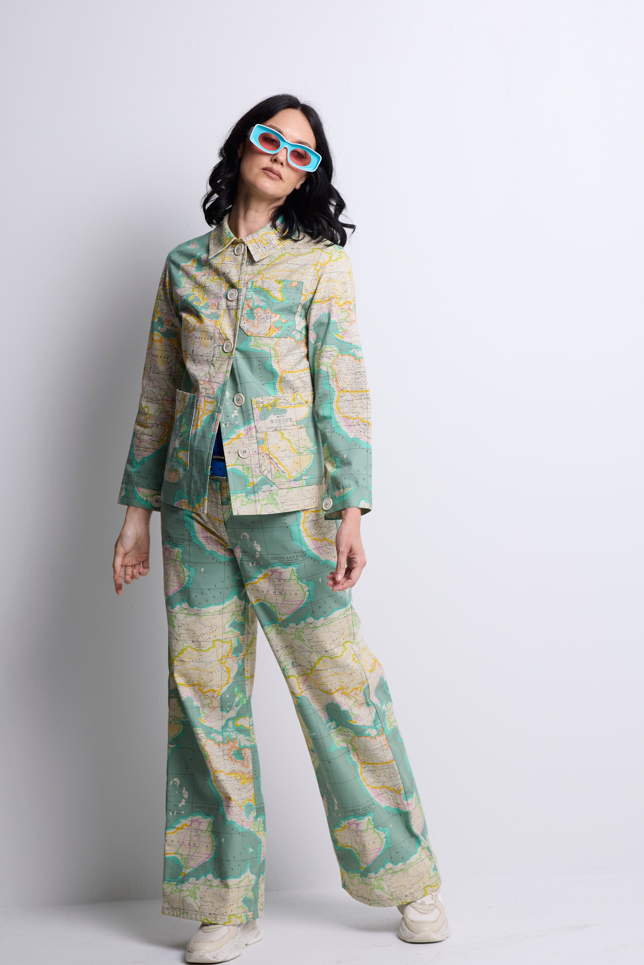 WORLD 5568 Franny Jacket World Map