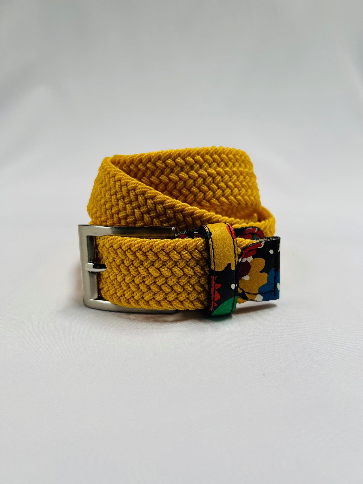 WORLD Stretch & Liberty Floral Leather Belt - Yellow
