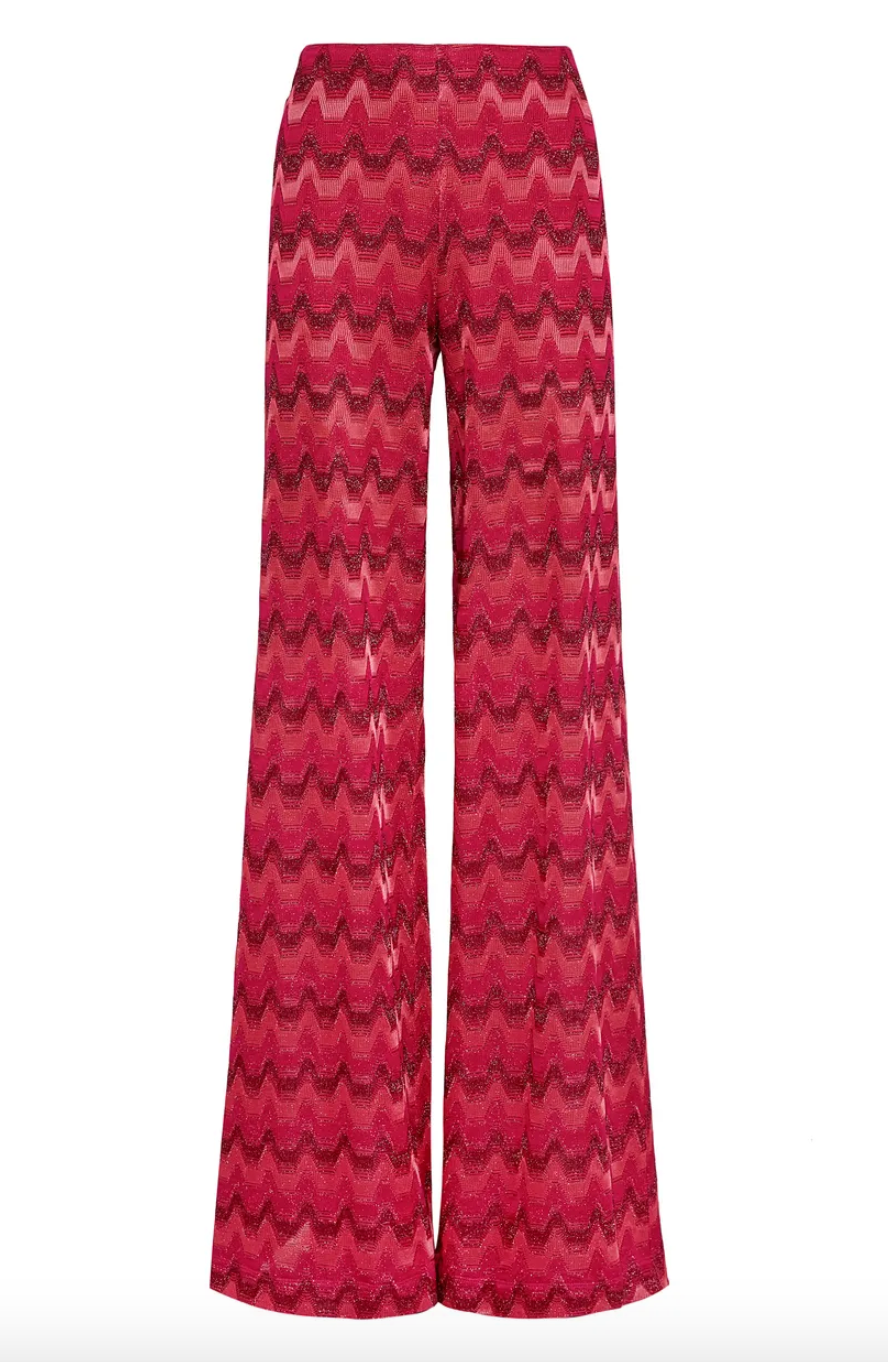 Missoni Knit Palazzo Pants Hot Pink