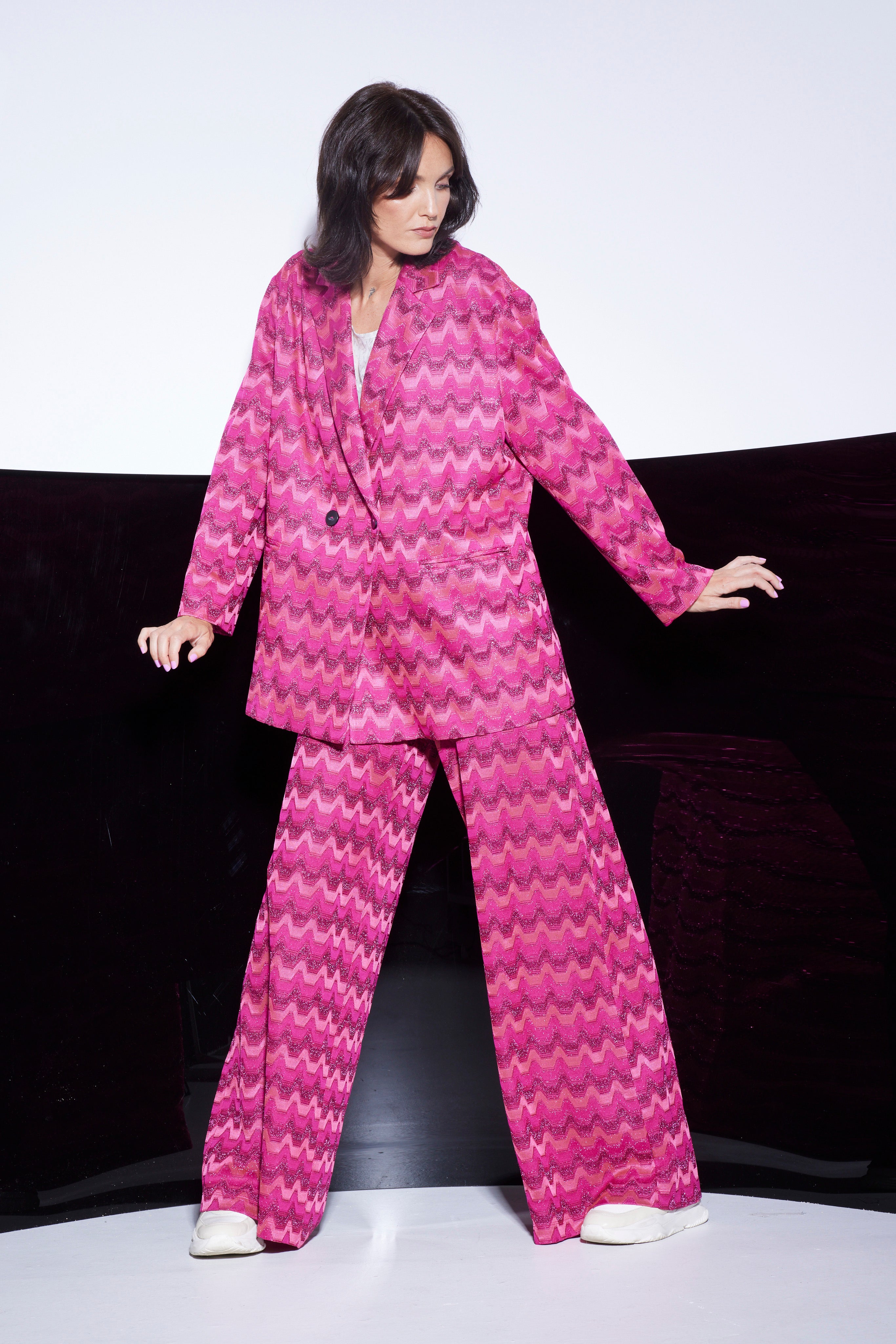 Missoni Knit Palazzo Pants Hot Pink