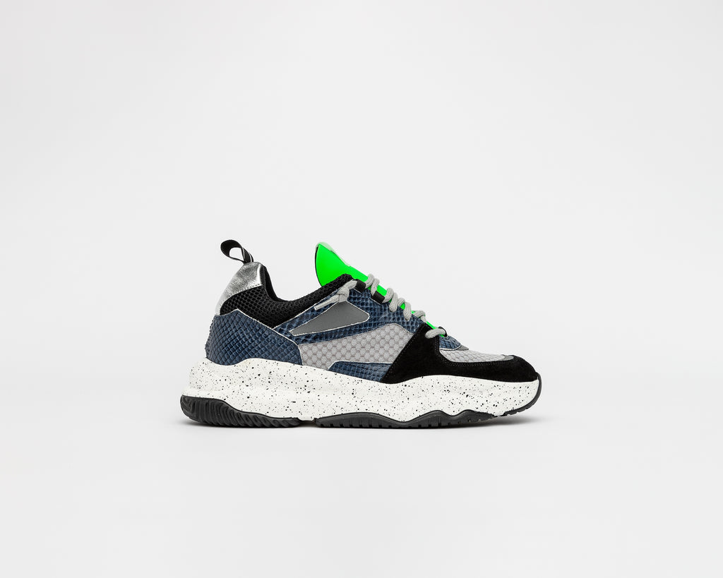 P448 Luke Navy Python Sneaker — WORLD
