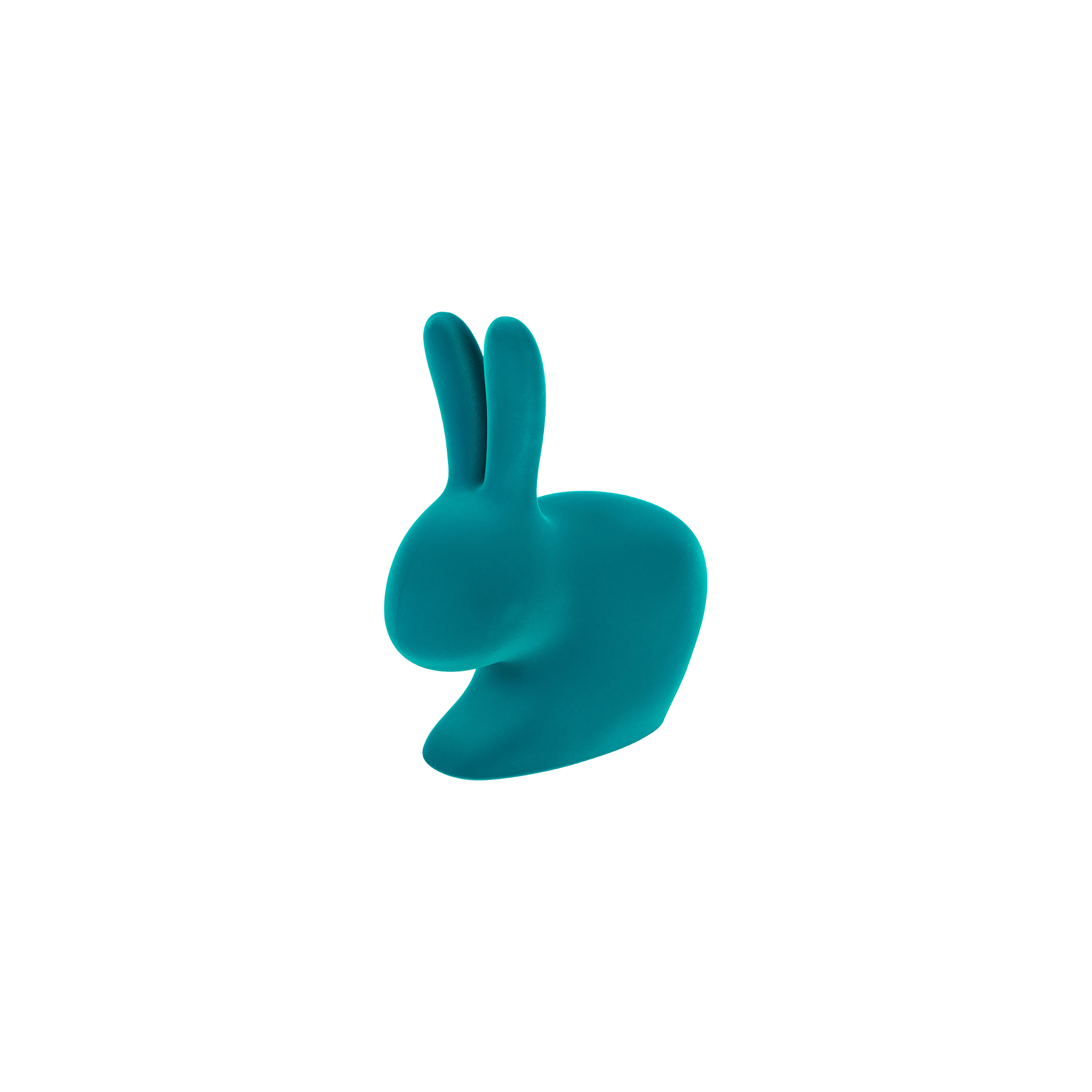 Qeeboo XS Rabbit Bookend / Doorstopper Velvet Finish Turquoise
